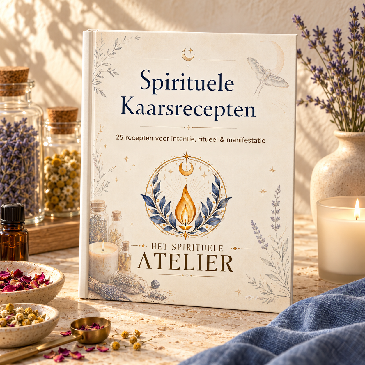 Het boek Spirituele Kaarsrecepten met botanische materialen